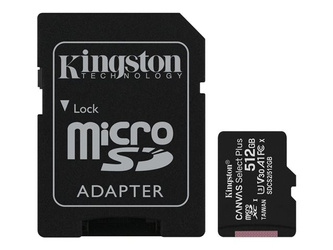KINGSTON SDCS2/512GB Kingston 512GB micSDXC Canvas Select Plus 100R A1 C10 Card + ADP