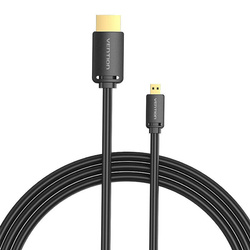 Kabel HDMI-D męski do HDMI-A męski Vention AGIBH 2m, 4K 60Hz (czarny)
