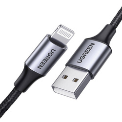 Kabel Lightning do USB UGREEN 2.4A US199, 2m (czarny) 60158