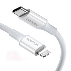 Kabel USB-C do Lightning UGREEN US171, 3A, 0.25m (biały) 60746