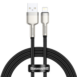 Kabel USB do Lightning Baseus Cafule, 2.4A, 1m (czarny)