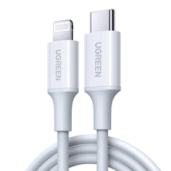 Kabel ładowania USB-C do Lightning UGREEN, PD 3A, 0,5m 	US171(biały) 60747