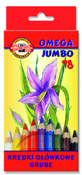 Kredki ołówkowe jumbo Omega 3373 Koh-i-Noor 18 kolorów