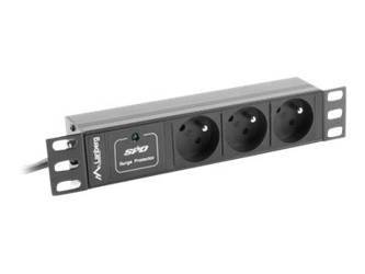 LANBERG PDU-03E-0200-IEC-BK Lanberg listwa zasilająca Rack PDU 10 1U 10A, 3x 230v PL 2m, czarna