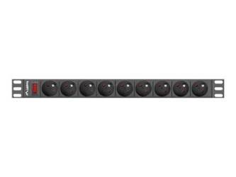 LANBERG PDU-09E-0300-BK Lanberg listwa zasilająca Rack PDU 1U 16A, 9x uni-schuko, 3m, czarna