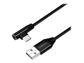 LOGILINK CU0137 LOGILINK - Kabel USB 2.0 kątowy 90 USB-A męski na USB-C męski, 0,3 m