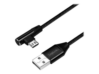 LOGILINK CU0141 LOGILINK - Kabel USB 2.0 kątowy 90 USB-A męski do micro-USB męski 0,3 m