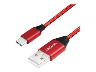 LOGILINK CU0148 LOGILINK - Kabel USB 2.0, USB-A na męski do USB-C męski, czerwony, 1 m