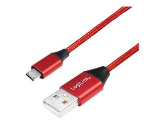 LOGILINK CU0152 LOGILINK - Kabel USB 2.0, USB-A męski do micro-USB męski, czerwony, 1 m