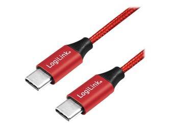 LOGILINK CU0155 LOGILINK - Kabel USB 2.0, USB-C męski na USB-C męski, czerwony, 0,3 m