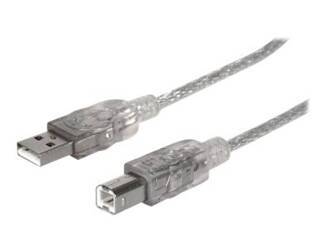 MANHATTAN 345408 Manhattan Kabel USB 2.0 A-B M/M 5m srebrny