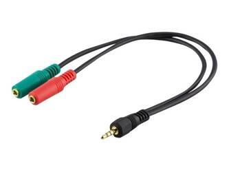 MANHATTAN 352024 Manhattan Kabel /adapter audio stereo 1 x jack 3.5 mm 4-pinowy na 2 x jack 3.5mm