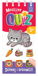 Magiczny quiz z kotkiem. Dotknij i sprawdź. Magiczny quiz