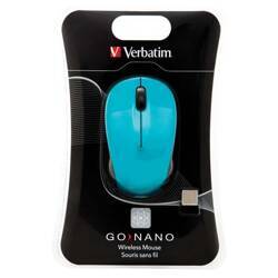 Mysz bezprzewodowa, Verbatim Go Nano 49044, niebieska, optyczna, 1600DPI