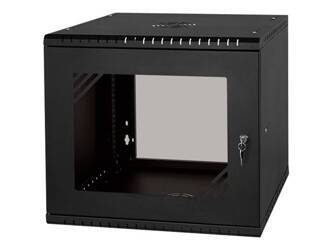 NETRACK Hanging Cabinet ECO-Line Rack 19inch 9U / 450mm - black glass door