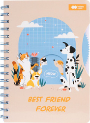 Notes A5 na spirali CAT&DOG z okienkiem 80 ark. Happy Color