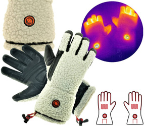Ogrzewane rękawiczki w stylu shearling, rozmiar: S Kod produktu: GS3S