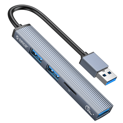 Orico Hub USB-A 5Gbps 3*USB-A, microSD, alu