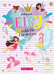 Pokoloruj elfy plus naklejki z brokatem