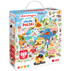 Puzzle 100 obserwacyjne Mapa Polski CzuCzu