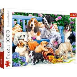 Puzzle 1000 Psy w ogrodzie 10556