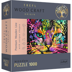 Puzzle 1000 drewniane Kolorowy kot 20148