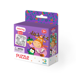 Puzzle 16 z kolorowanką Renifer i pingwin DOP300353