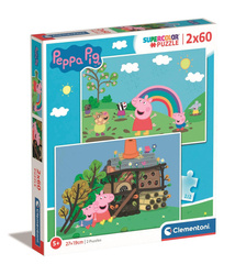 Puzzle 2 x 60 super kolor Peppa Pig 21622