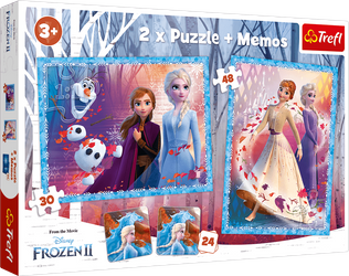 Puzzle 2w1 + memos Tajemnicza kraina Frozen 2 90814