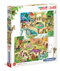 Puzzle 2w1 super kolor Zoo 21603