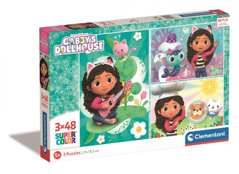 Puzzle 3 x 48 super color Gabby's dollhouse 25290