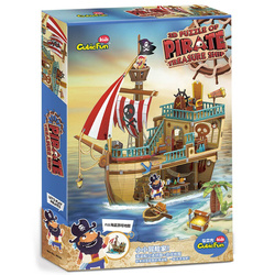 Puzzle 3D Statek piracki ze skarbem