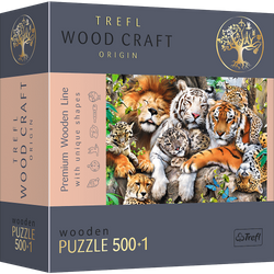 Puzzle 500+1 drewniane Dzikie koty w dżungli 20152