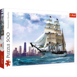 Puzzle 500 Żaglowiec na tle Chicago 37120