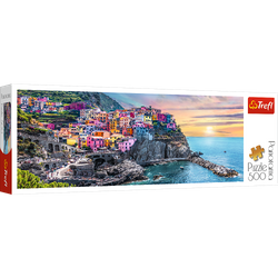 Puzzle 500 panoramiczne Vernazza o zachodzie słońca Włochy 29516