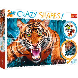 Puzzle 600 Crazy Shapes Oko w oko z tygrysem 11110