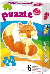 Puzzle 6w1 zwierzątka lis i inne