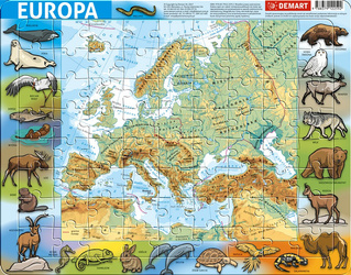 Puzzle 72 ramkowe Europa fizyczna