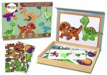 Puzzle magnetyczne z motywem dinozaurów