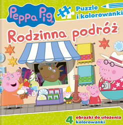 Rodzinna podróż. Puzzle i kolorowanki. Świnka Peppa