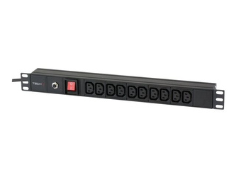 TECHLYPRO 023783 TechlyPro Listwa zasilająca rack 19 1U do UPS 250V/10A 10 gniazd C13 wtyk C14