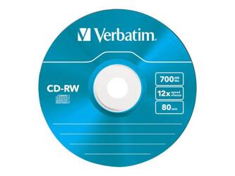 VERBATIM 43167 Verbatim CD-RW slim jewel case 5 700MB 12x Colour