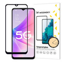 Wozinsky Full Glue szkło hartowane Oppo A77 4G / A57 4G / A57s / A57e na cały ekran z ramką czarny (case friendly)