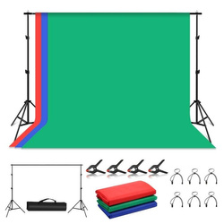 Zestaw/Statyw do mocowania tła fotograficznego Puluz  2x3m + tła fotograficzne 3 szt PKT5205