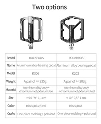 Zestaw pedałów rowerowych Rockbros K203-BK - czarny