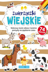 Zwierzaczki wiejskie plus naklejki. Kolorowanka